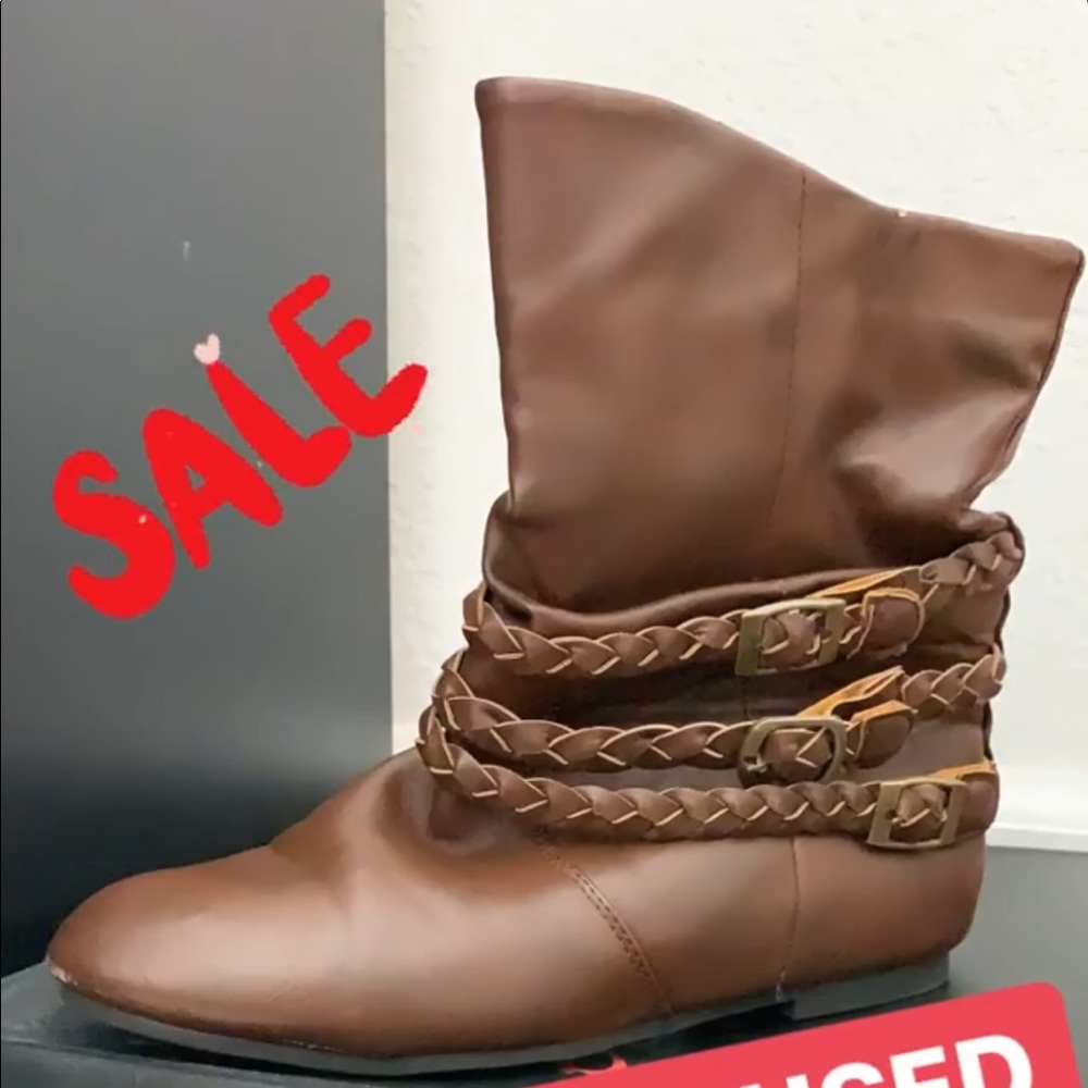 Brown ankle booties